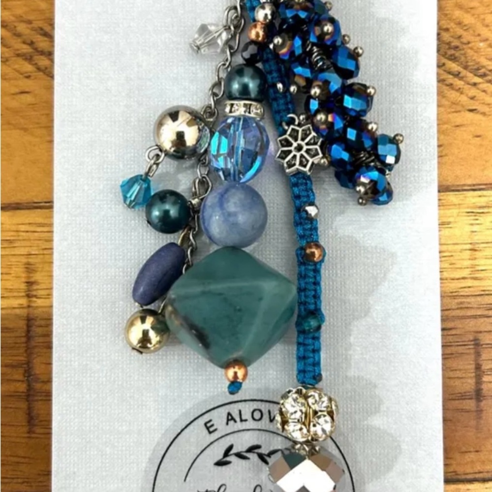 Blue Teal Beaded Women’s keychain-handmade/EAlovey
